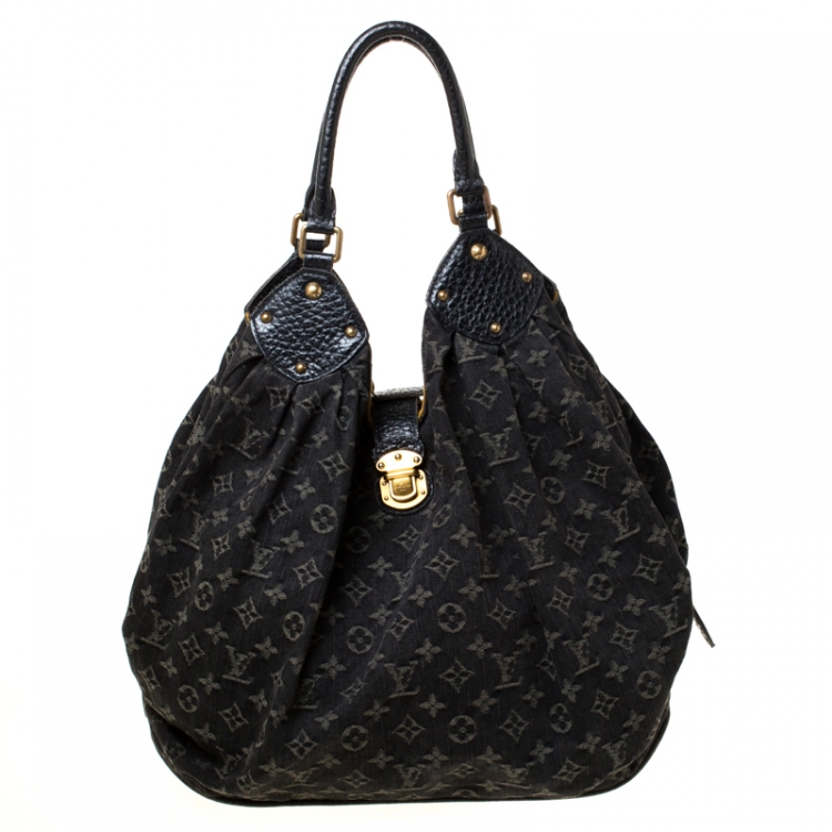 Louis Vuitton Black Monogram Denim And Leather Large Surya Bag