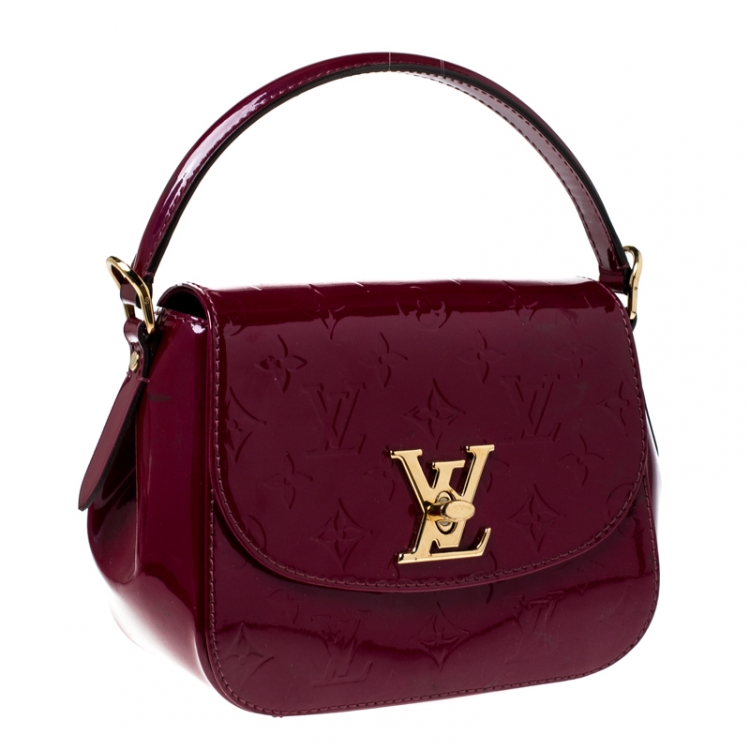 Pre Owned Louis Vuitton Rouge Fauviste Monogram Vernis Pasadena Bag