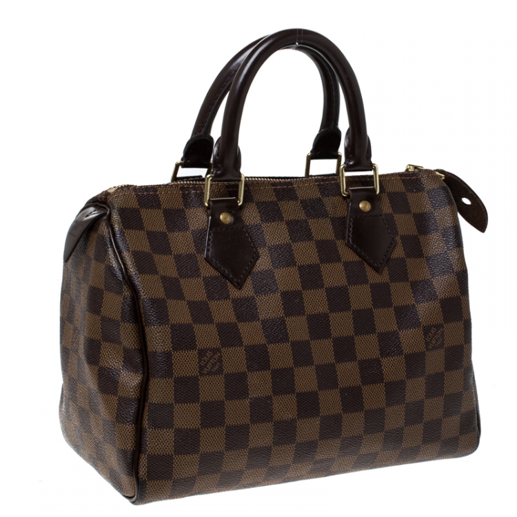 Pre Owned Louis Vuitton Damier Ebene Canvas Speedy 25 Bag