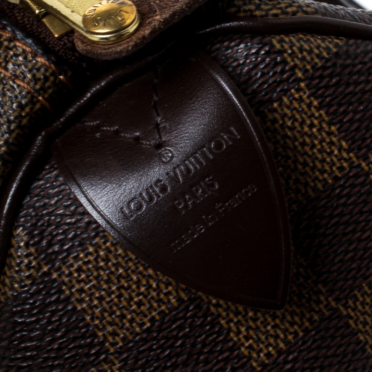 Pre Owned Louis Vuitton Damier Ebene Canvas Speedy 25 Bag