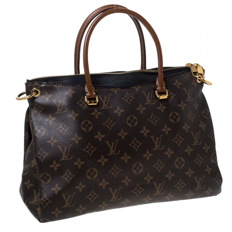 Pre Owned Louis Vuitton Black Monogram Canvas Pallas Bag