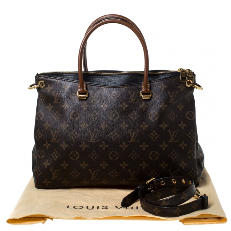 Pre Owned Louis Vuitton Black Monogram Canvas Pallas Bag
