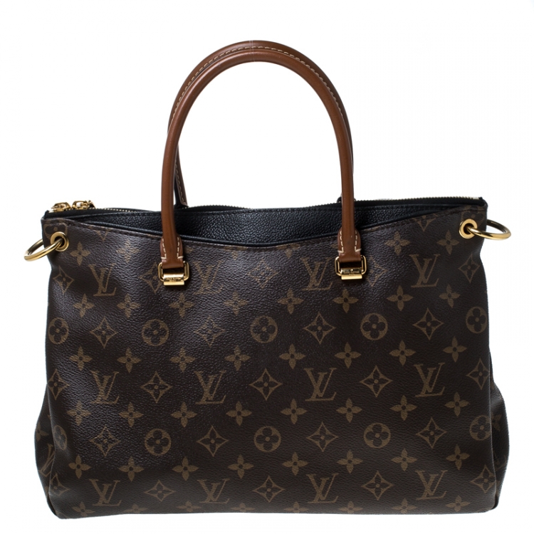 Pre Owned Louis Vuitton Black Monogram Canvas Pallas Bag
