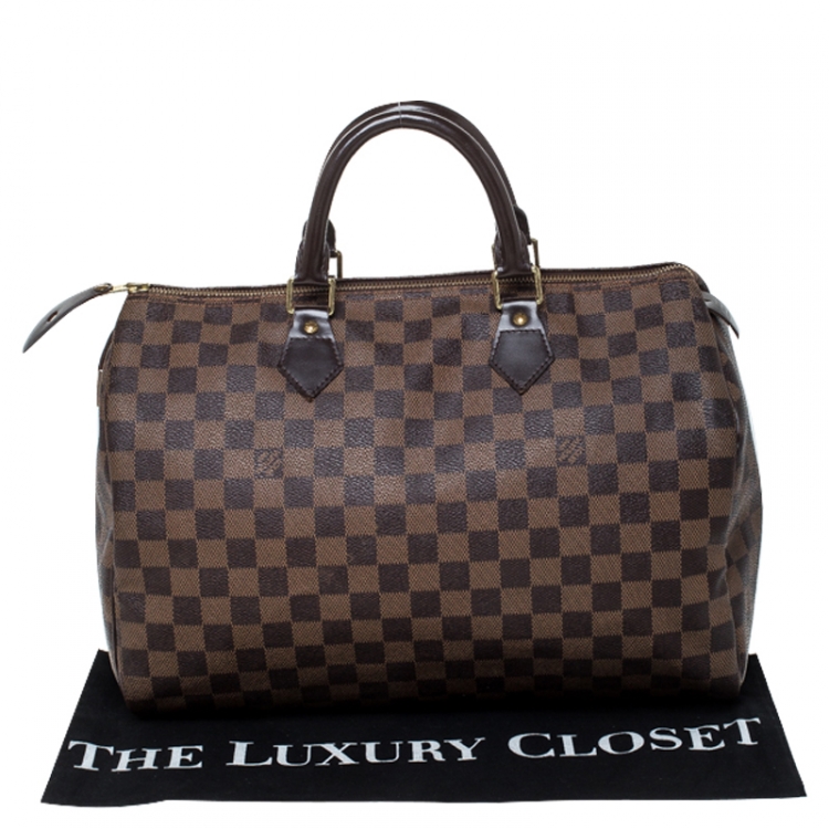 مملوكة مسبقًا Louis Vuitton Damier Ebene Canvas Speedy 35 Bag