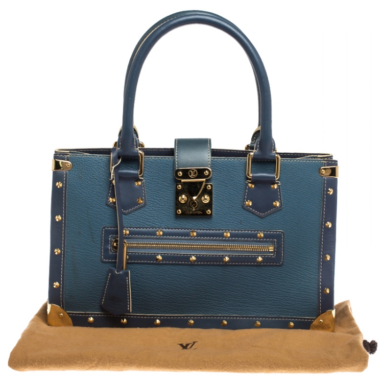 Pre Owned Louis Vuitton Light Blue Suhali Leather Le Fabuleux Bag