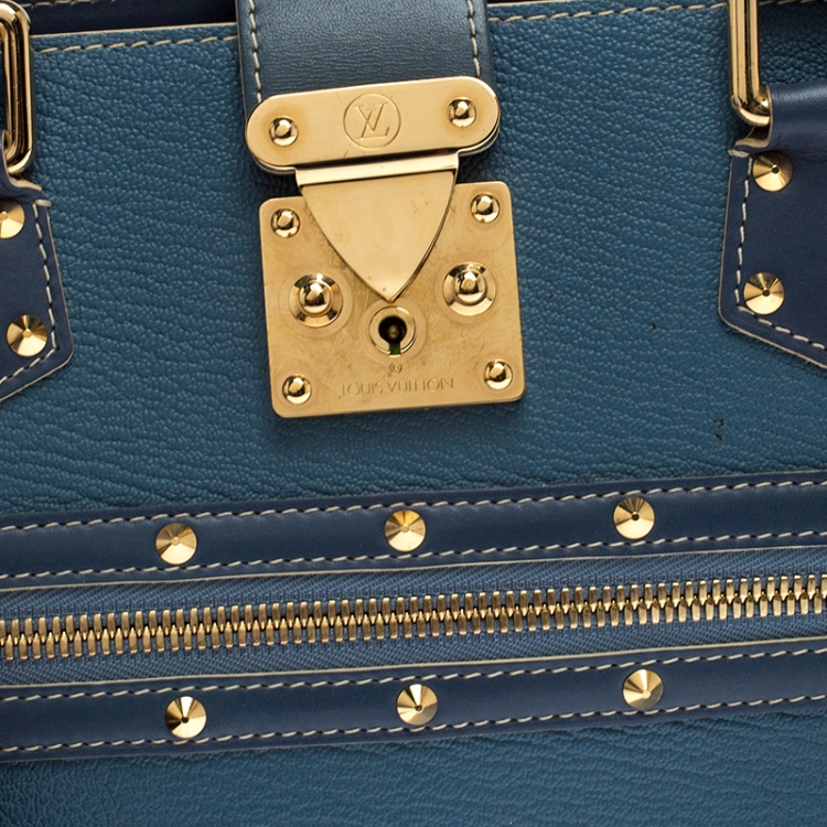 Pre Owned Louis Vuitton Light Blue Suhali Leather Le Fabuleux Bag