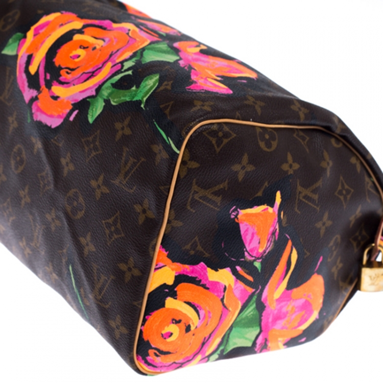 Pre Owned Louis Vuitton Multicolor Monogram Canvas Limited Edition Stephen Sprouse Roses Speedy 30 Bag