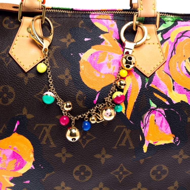 Pre Owned Louis Vuitton Multicolor Monogram Canvas Limited Edition Stephen Sprouse Roses Speedy 30 Bag