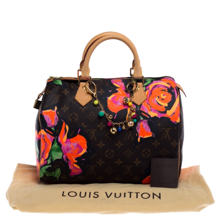 Pre Owned Louis Vuitton Multicolor Monogram Canvas Limited Edition Stephen Sprouse Roses Speedy 30 Bag