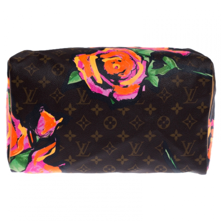 Pre Owned Louis Vuitton Multicolor Monogram Canvas Limited Edition Stephen Sprouse Roses Speedy 30 Bag
