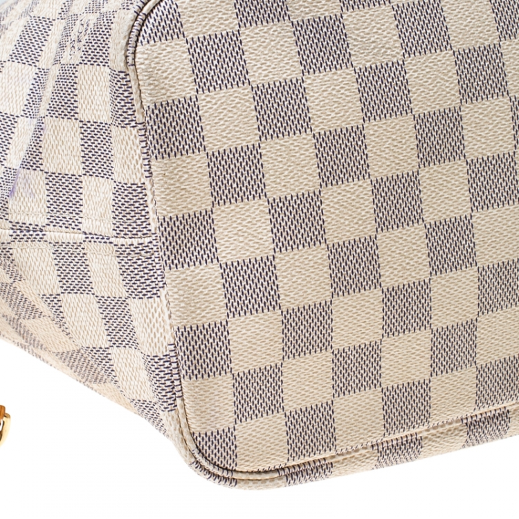 Pre Owned Louis Vuitton Damier Azur Canvas Neverfull MM Bag