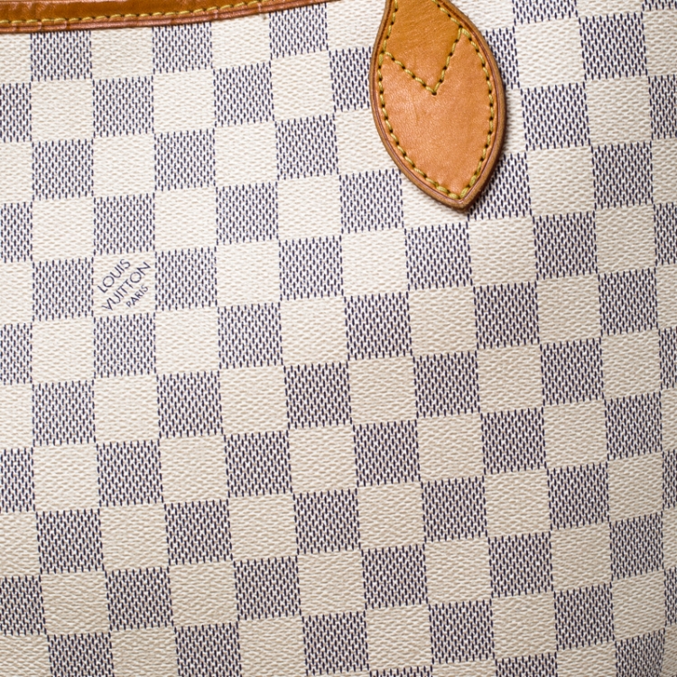 Pre Owned Louis Vuitton Damier Azur Canvas Neverfull MM Bag