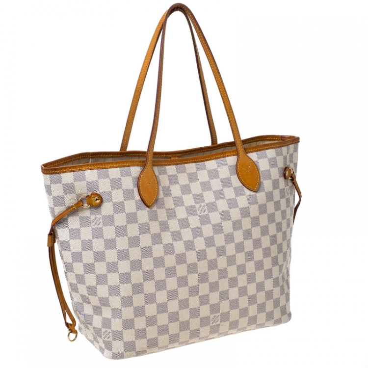 Pre Owned Louis Vuitton Damier Azur Canvas Neverfull MM Bag