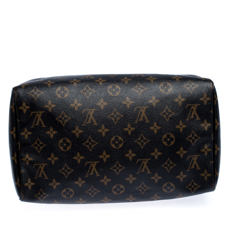 Pre Owned Louis Vuitton Noir Monogram Limited Edition Mirage Speedy 30 Bag 