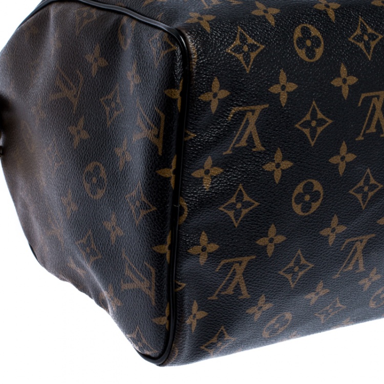 Pre Owned Louis Vuitton Noir Monogram Limited Edition Mirage Speedy 30 Bag 