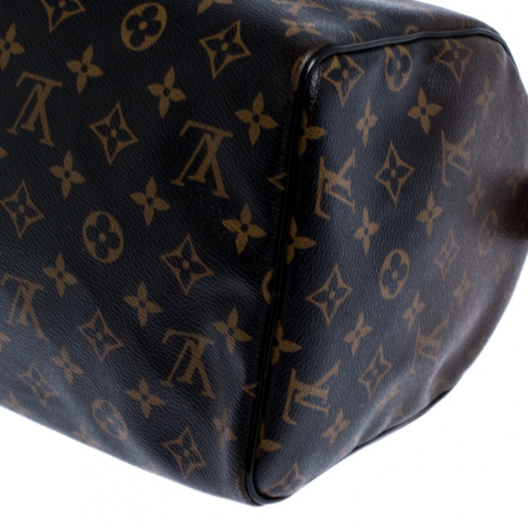 Pre Owned Louis Vuitton Noir Monogram Limited Edition Mirage Speedy 30 Bag 