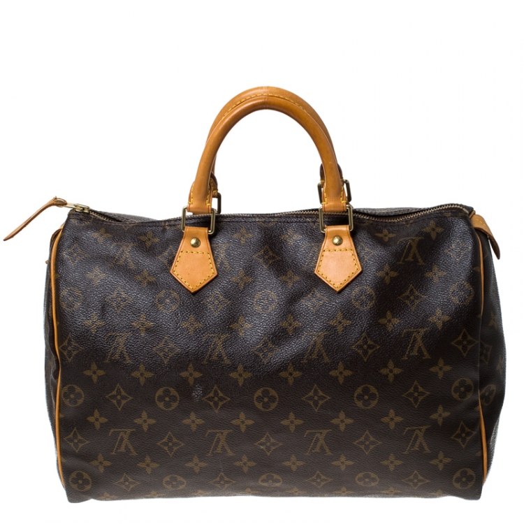 Pre Owned Louis Vuitton Monogram Canvas Speedy 35 Bag 