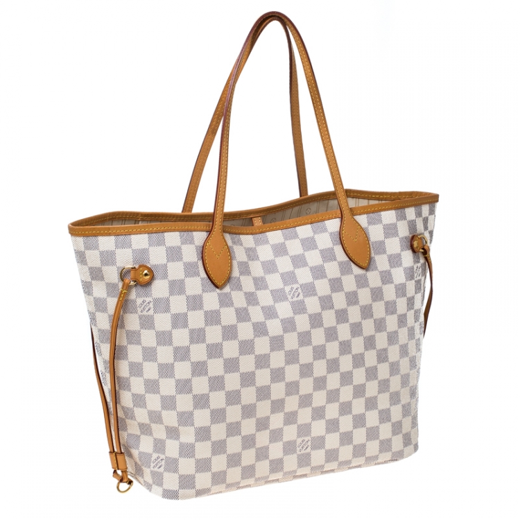 Pre Owned Louis Vuitton Damier Azur Canvas Neverfull MM Bag