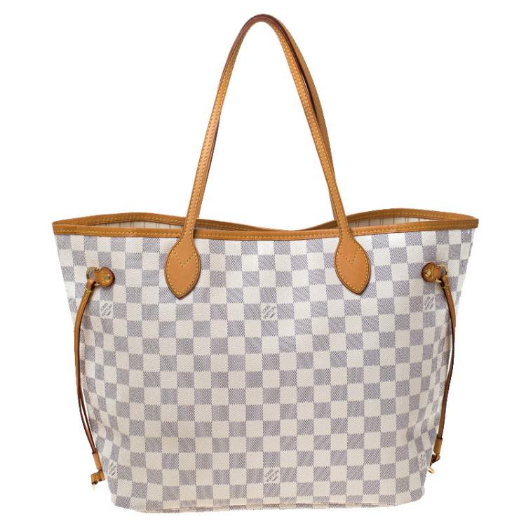 Pre Owned Louis Vuitton Damier Azur Canvas Neverfull MM Bag