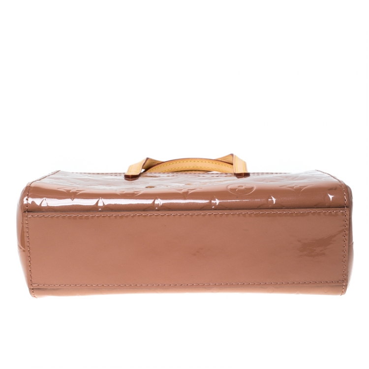 Pre Owned Louis Vuitton Rose Velours Monogram Vernis Catalina BB Bag