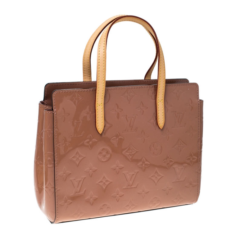 Pre Owned Louis Vuitton Rose Velours Monogram Vernis Catalina BB Bag