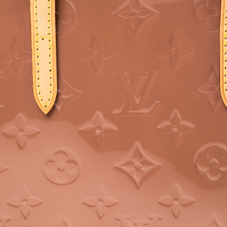 Pre Owned Louis Vuitton Rose Velours Monogram Vernis Catalina BB Bag