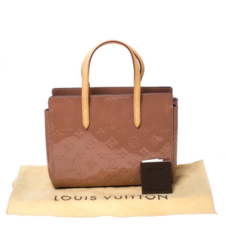 Pre Owned Louis Vuitton Rose Velours Monogram Vernis Catalina BB Bag