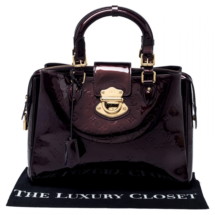Pre Owned Louis Vuitton Amarante Monogram Vernis Melrose Avenue Bag
