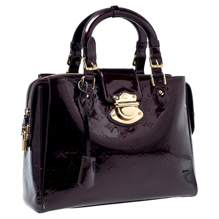 Pre Owned Louis Vuitton Amarante Monogram Vernis Melrose Avenue Bag
