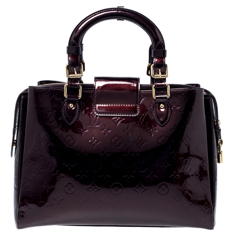Pre Owned Louis Vuitton Amarante Monogram Vernis Melrose Avenue Bag