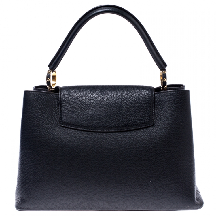 Pre Owned Louis Vuitton Black Taurillon Leather Capucines MM Bag