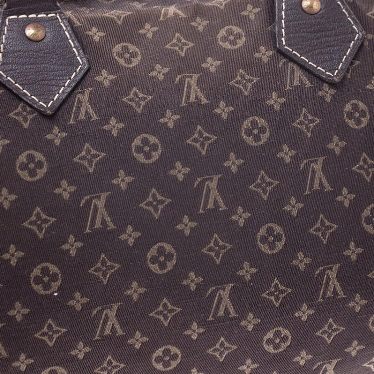 Pre Owned Louis Vuitton Fusain Monogram Canvas Mini Lin Speedy 30 Bag