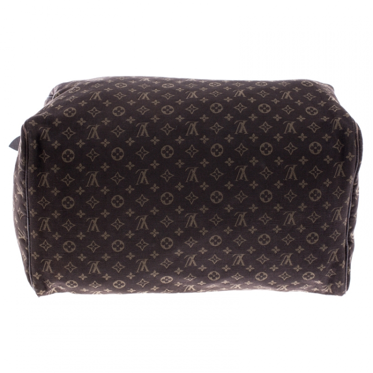 Pre Owned Louis Vuitton Fusain Monogram Canvas Mini Lin Speedy 30 Bag