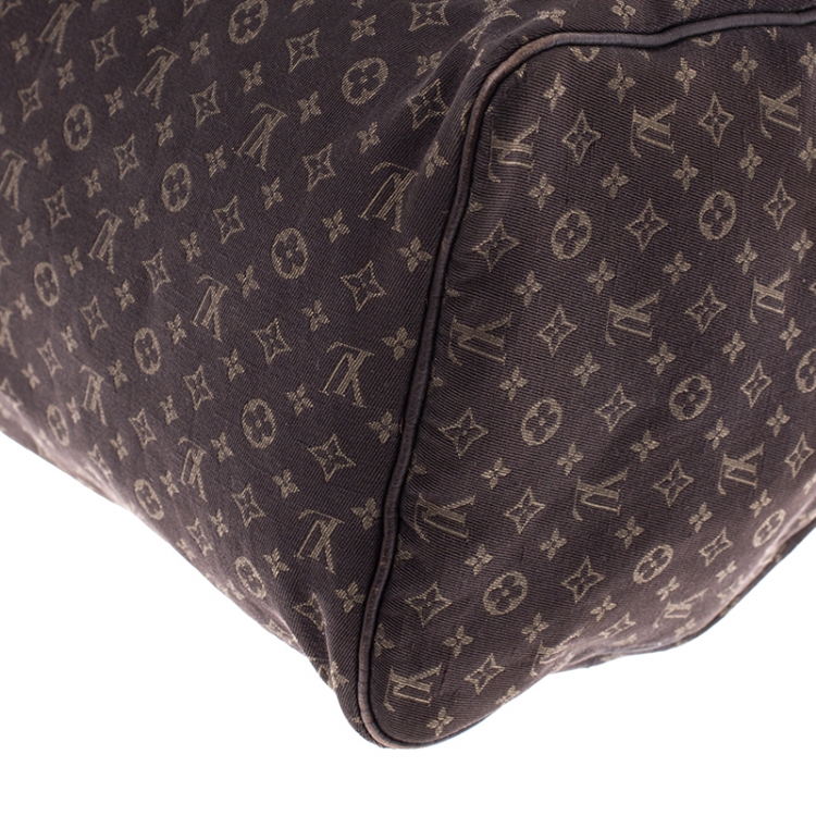 Pre Owned Louis Vuitton Fusain Monogram Canvas Mini Lin Speedy 30 Bag