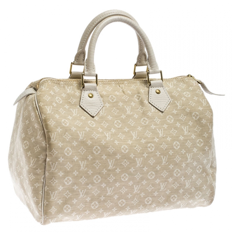 Pre Owned Louis Vuitton Dune Monogram Mini Lin Speedy 30 Bag