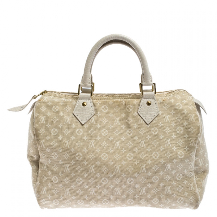 Pre Owned Louis Vuitton Dune Monogram Mini Lin Speedy 30 Bag