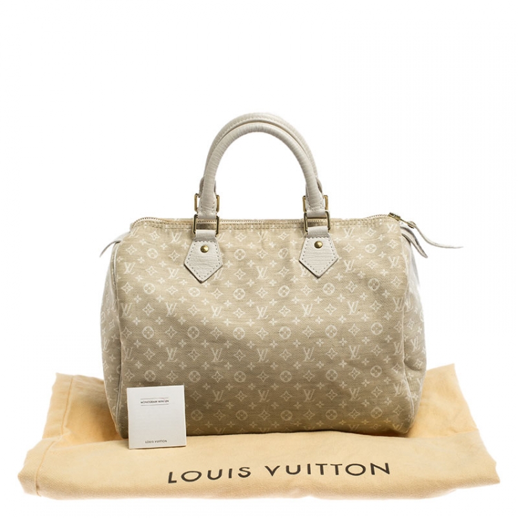 Pre Owned Louis Vuitton Dune Monogram Mini Lin Speedy 30 Bag