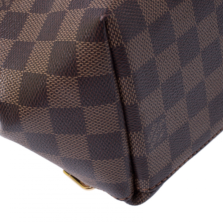 Pre Owned Louis Vuitton Pink Damier Ebene Canvas and Leather Clapton Backpack 