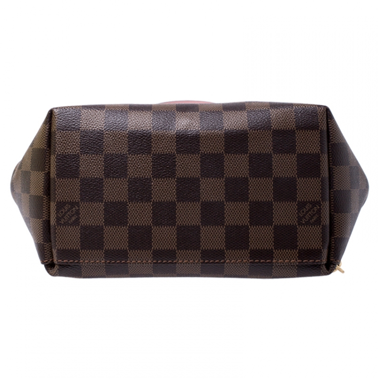 Pre Owned Louis Vuitton Pink Damier Ebene Canvas and Leather Clapton Backpack 