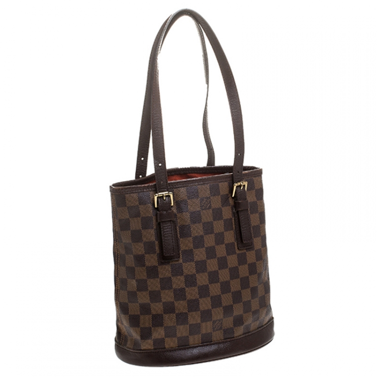 مملوكة مسبقًا Louis Vuitton Damier Ebene Canvas Marais Bucket Bag 