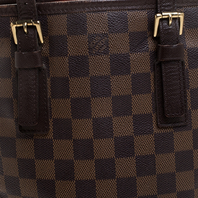 مملوكة مسبقًا Louis Vuitton Damier Ebene Canvas Marais Bucket Bag 
