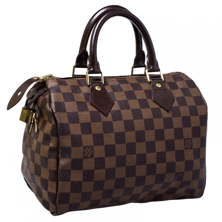 Pre Owned Louis Vuitton Damier Ebene Canvas Speedy 25 Bag