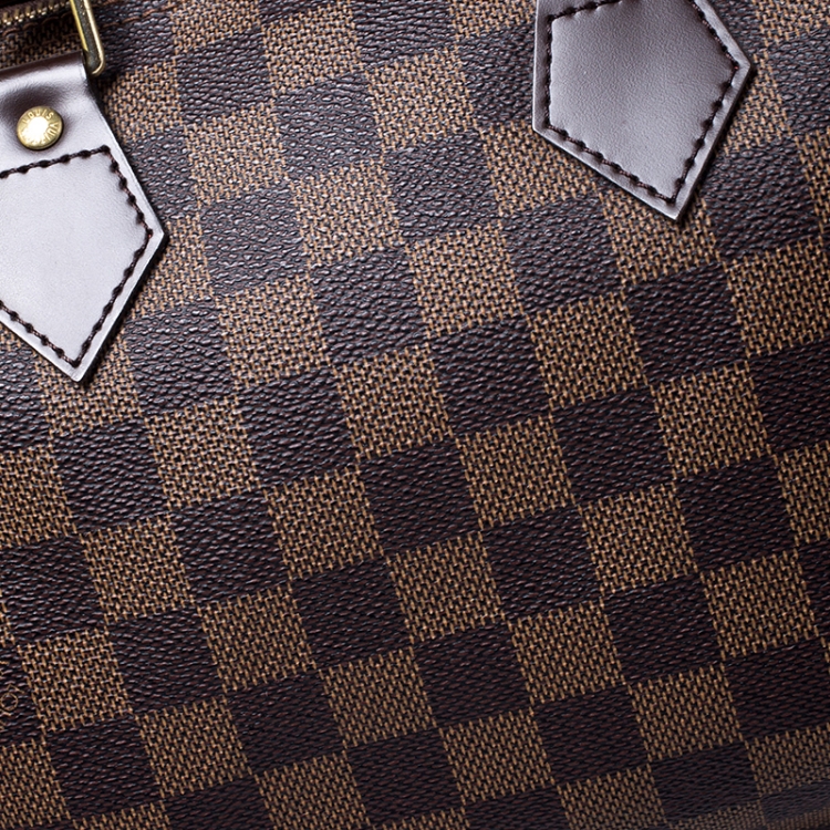 Pre Owned Louis Vuitton Damier Ebene Canvas Speedy 25 Bag