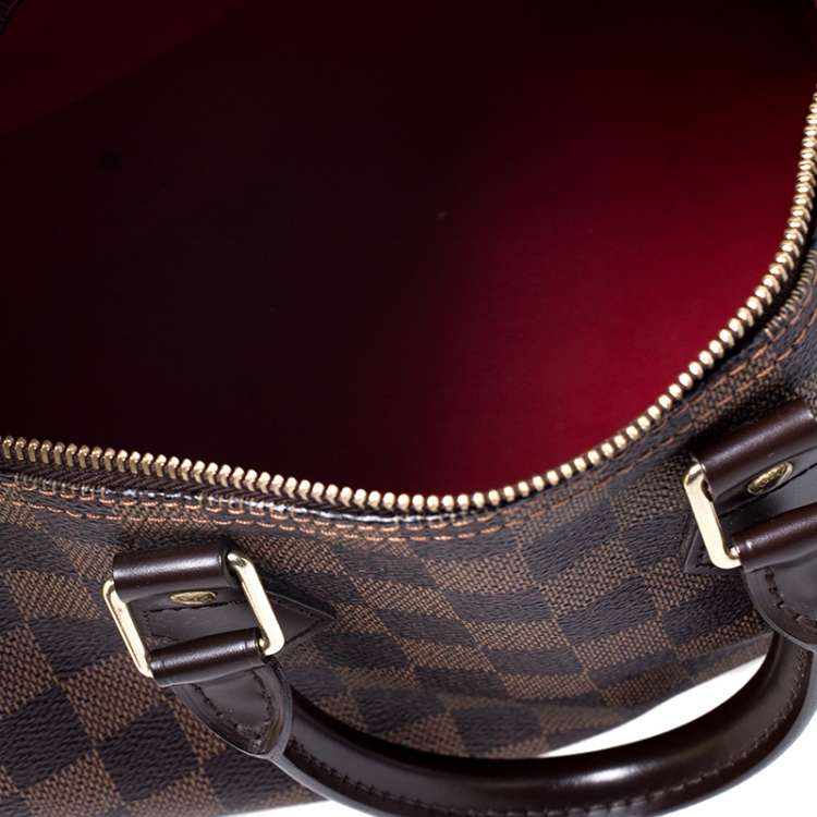 Pre Owned Louis Vuitton Damier Ebene Canvas Speedy 25 Bag