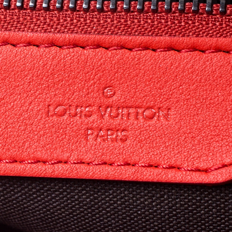Pre Owned Louis Vuitton Orange Damier Infini Leather Keepall Bandouliere 45 