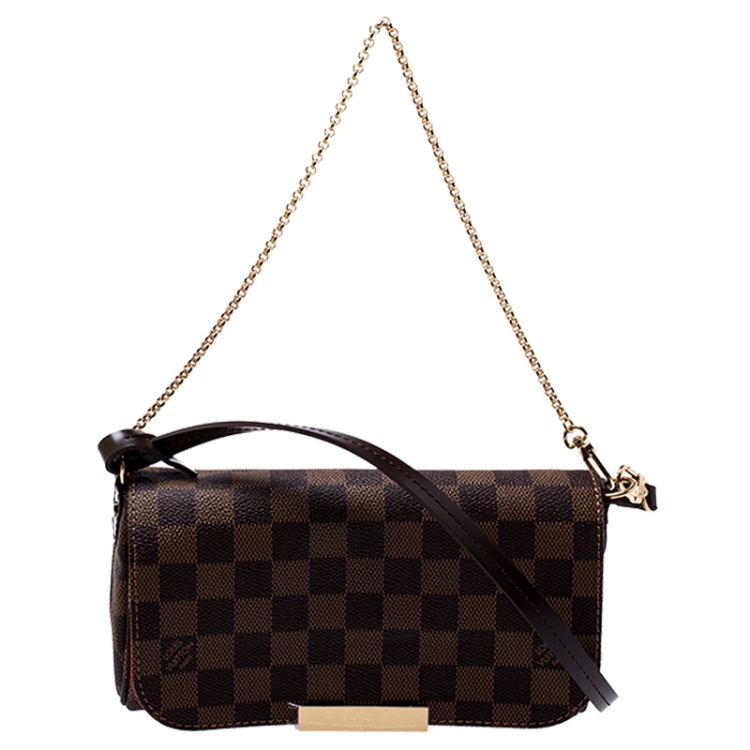 Authentic Louis Vuitton Damier Ebene Favorite PM Crossbody Shoulder Bag