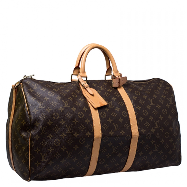 Pre Owned Louis Vuitton Monogram Canvas Keepall 55 Bandouliere Bag