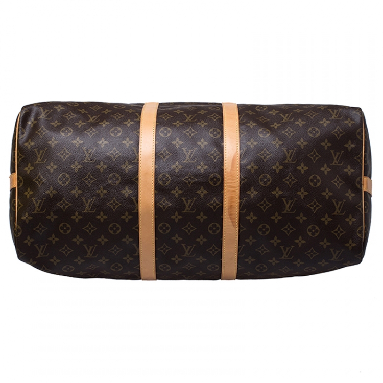 Pre Owned Louis Vuitton Monogram Canvas Keepall 55 Bandouliere Bag
