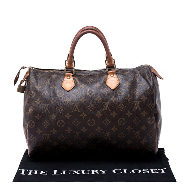 Pre Owned Louis Vuitton Monogram Canvas Speedy 35 Bag
