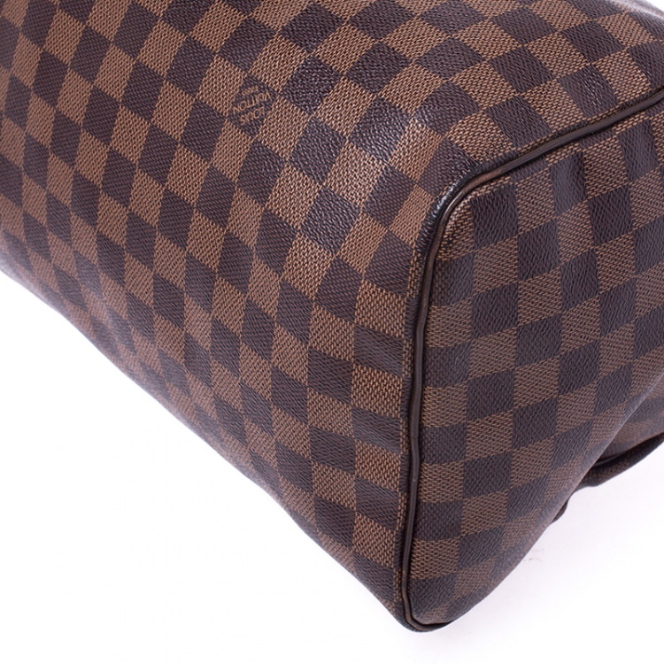 Pre Owned Louis Vuitton Damier Ebene Canvas Speedy 35 Bag
